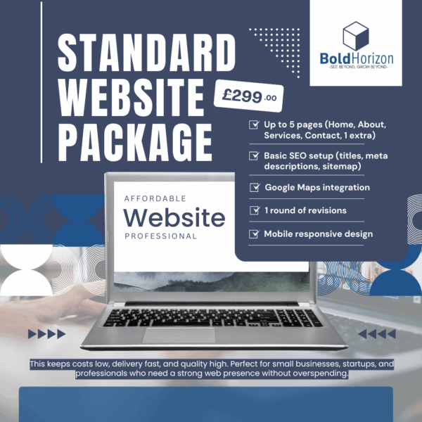 Standard 5-Page Website Design Package with Basic SEO for Small Businesses